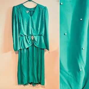 Vintage 1980s Semi-Formal Pearl Detail Dress